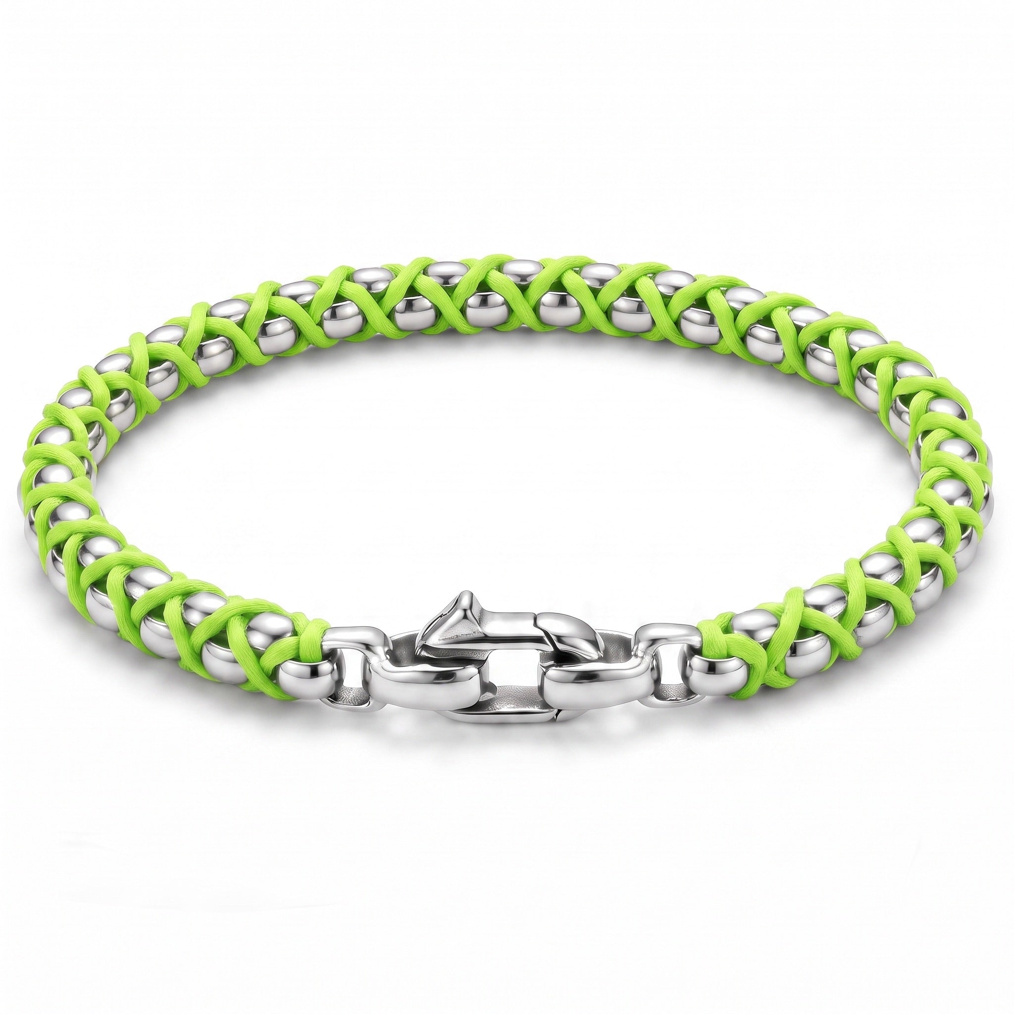 Neon Lime Box Chain Bracelet for Men, 5mm Steel | Caligio – CALIGIO