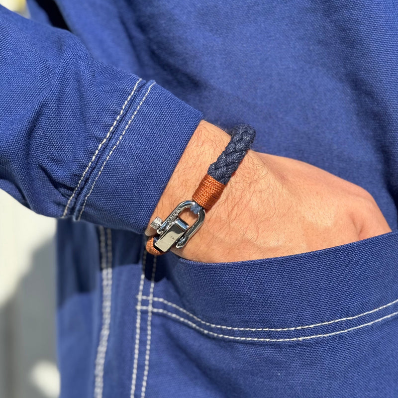 caligio Caligio Men Bracelets Gio Navy Blue California-Designed Cotton Men’s Bracelet - Gio Navy Blue | Caligio small gift  cheap gift for men  shackle bracelet mens anchor bracelet