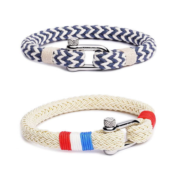 caligio Bundle Bracelets Nautical White & Blue and Cap Ferrat