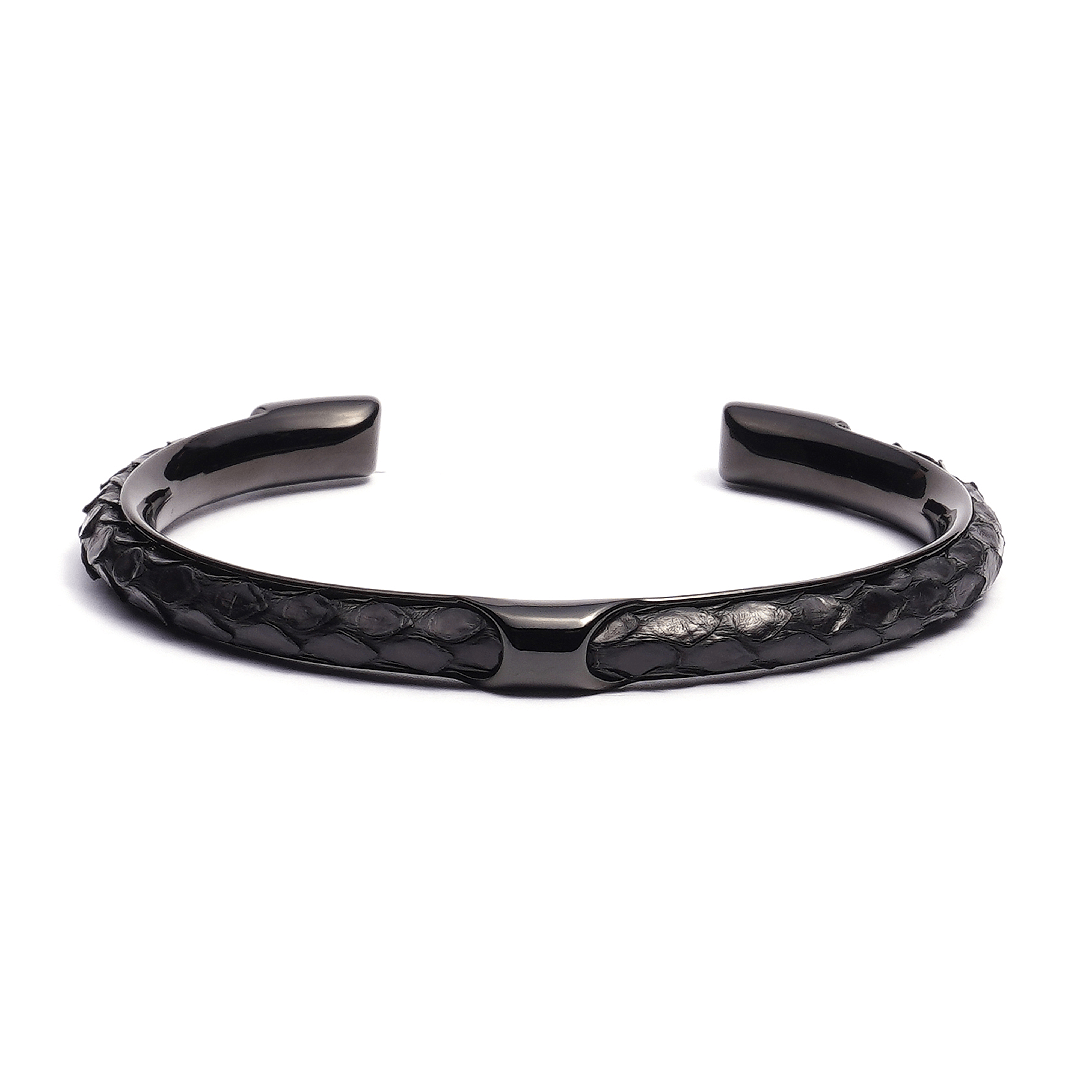 Buy Python Leather Cuff Bracelets - Infinity Black Python
