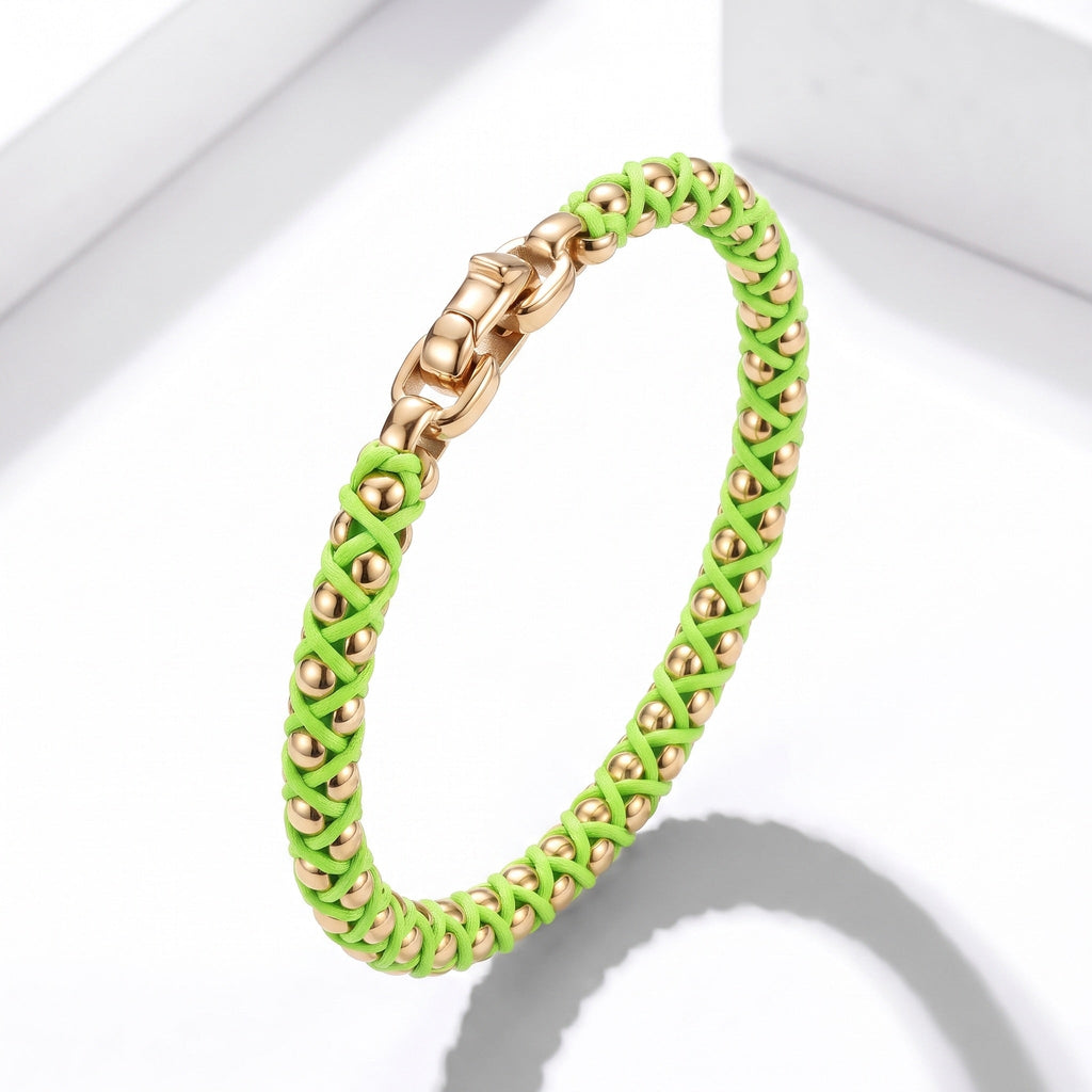 US三軒茶屋US Exclusive Chain Bracelet キヘイ Duo Box Chain Bracelet: 5mm 316L With a Cord Through It – CALIGIO