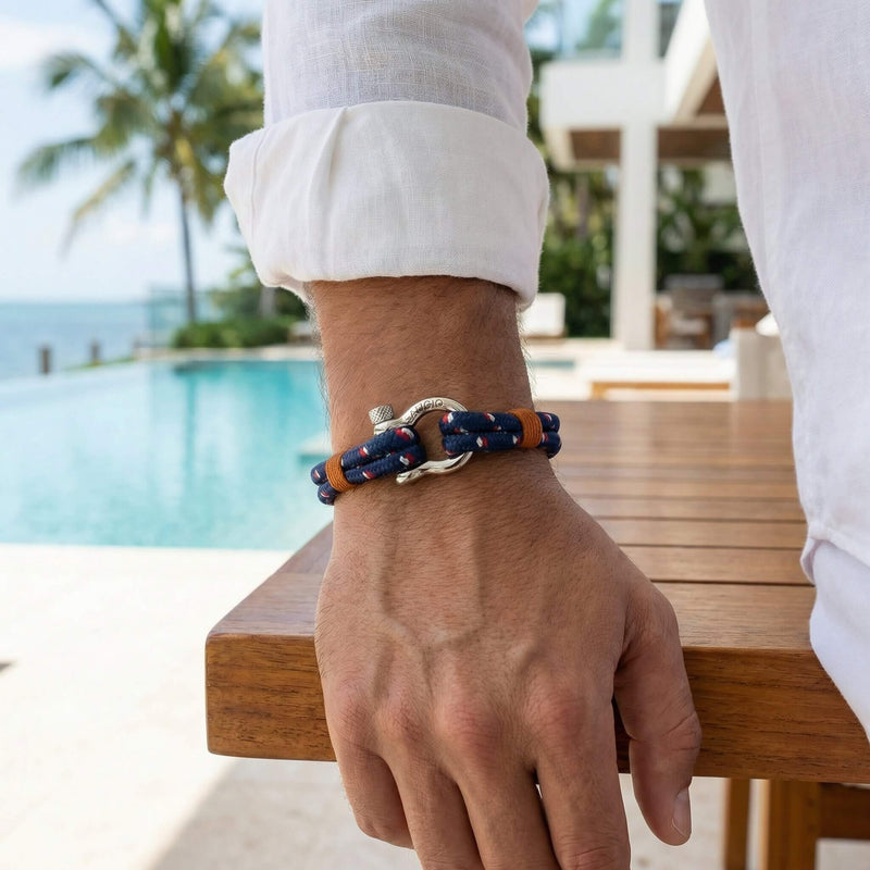 Omega USA Blue Nylon Men's Bracelet | Caligio – CALIGIO
