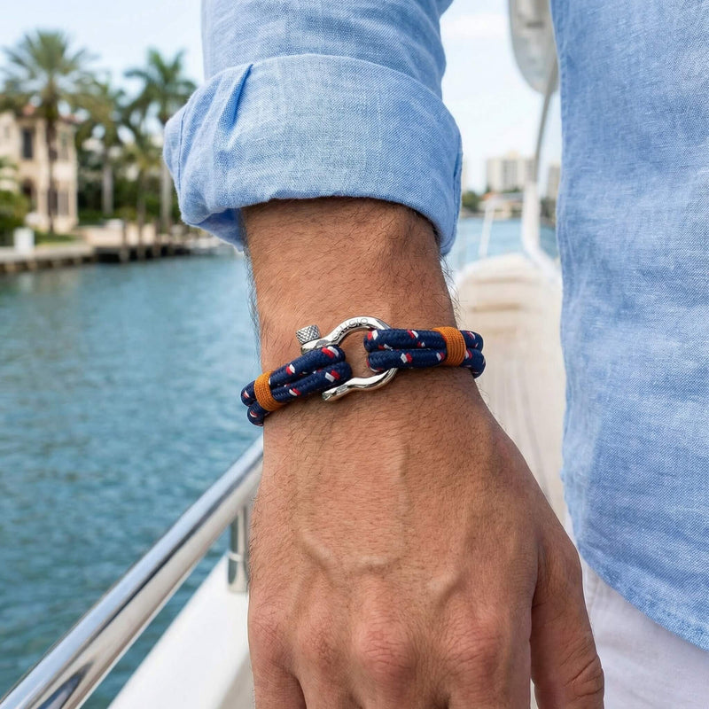 Omega USA Blue Nylon Men's Bracelet | Caligio – CALIGIO