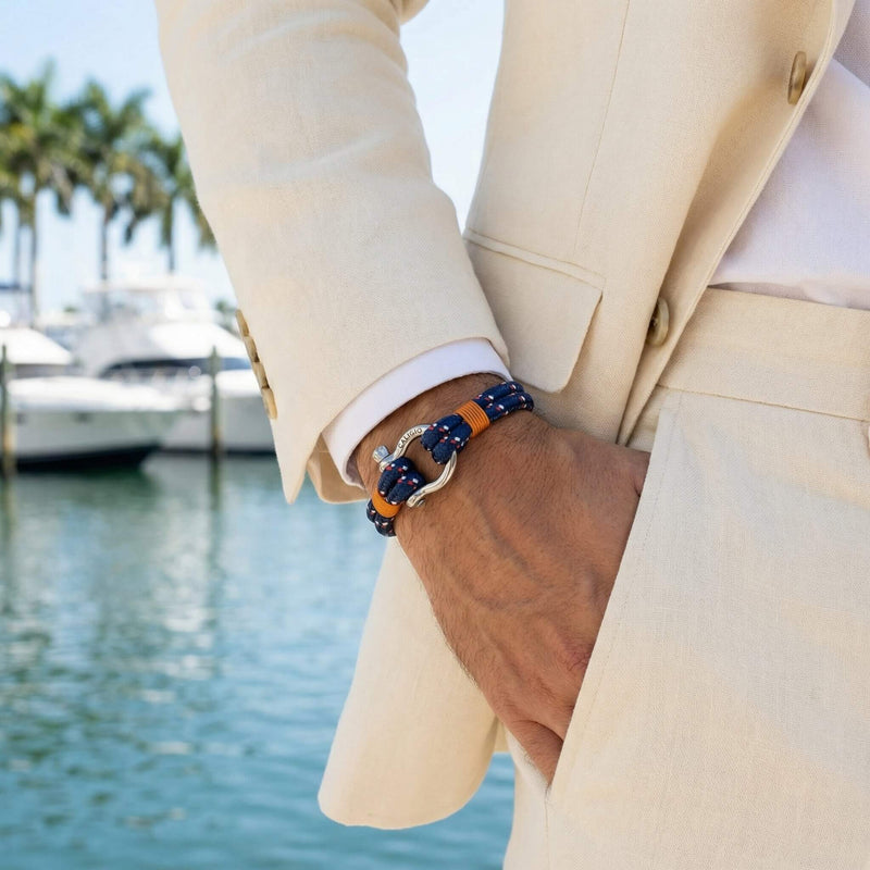 Omega USA Blue Nylon Men's Bracelet | Caligio – CALIGIO