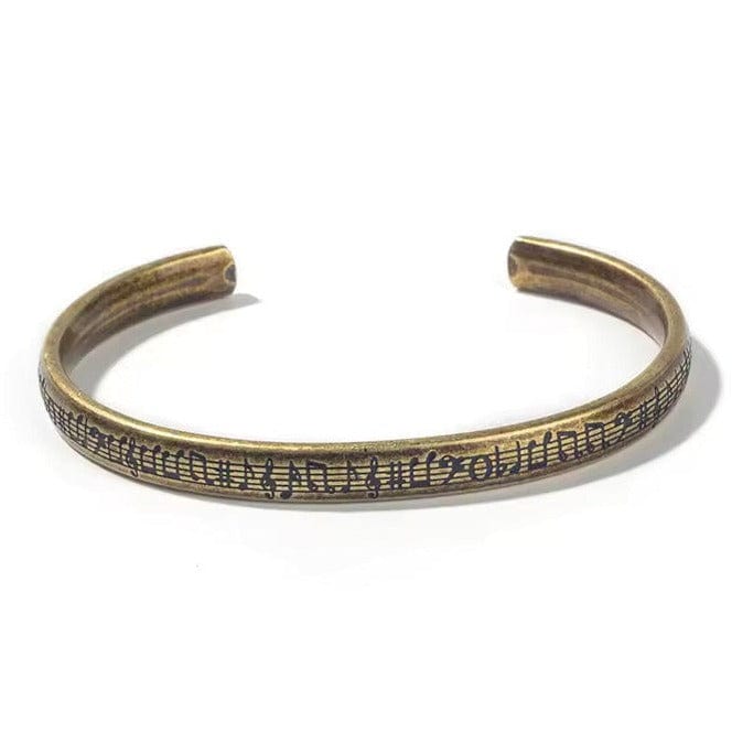 caligio Caligio Men Bracelets Vintage Music Bronze / Small [Up to 6,7"] Get Mens Titanium Bracelet Vintage Beta, Cuff Bracelets by Caligio small gift  cheap gift for men  shackle bracelet mens anchor bracelet