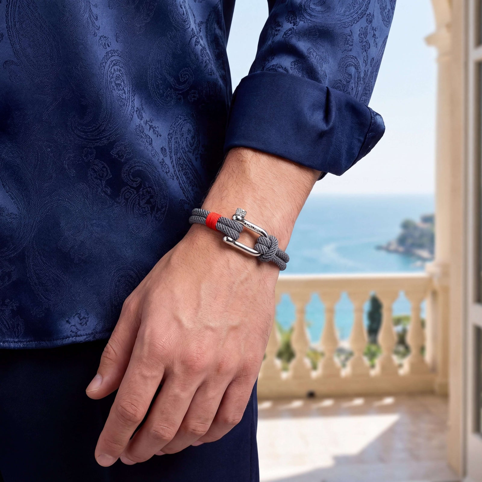 Fortune Grey Nylon Milan Rope Men's Bracelet | Caligio – CALIGIO