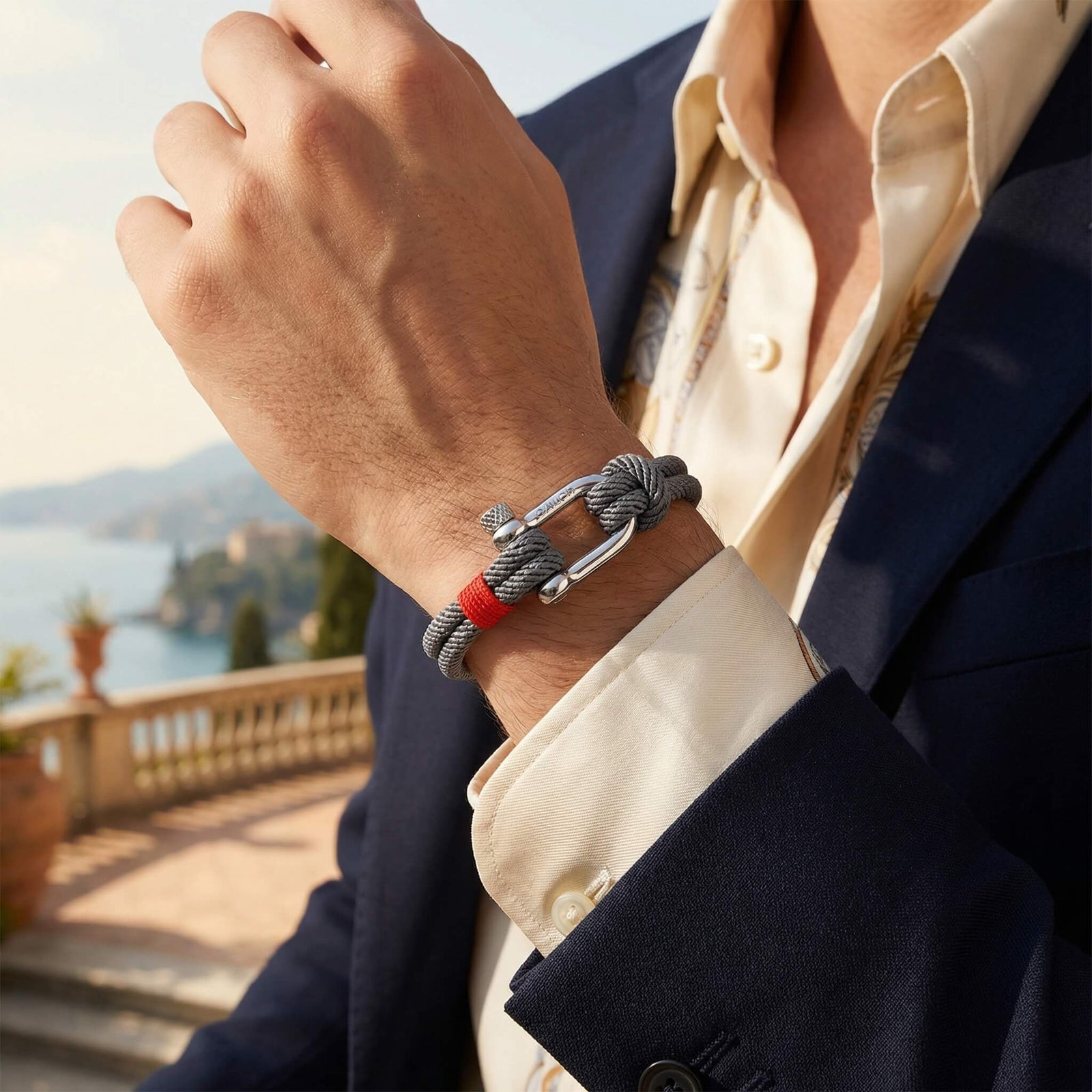 Fortune Grey Nylon Milan Rope Men's Bracelet | Caligio – CALIGIO