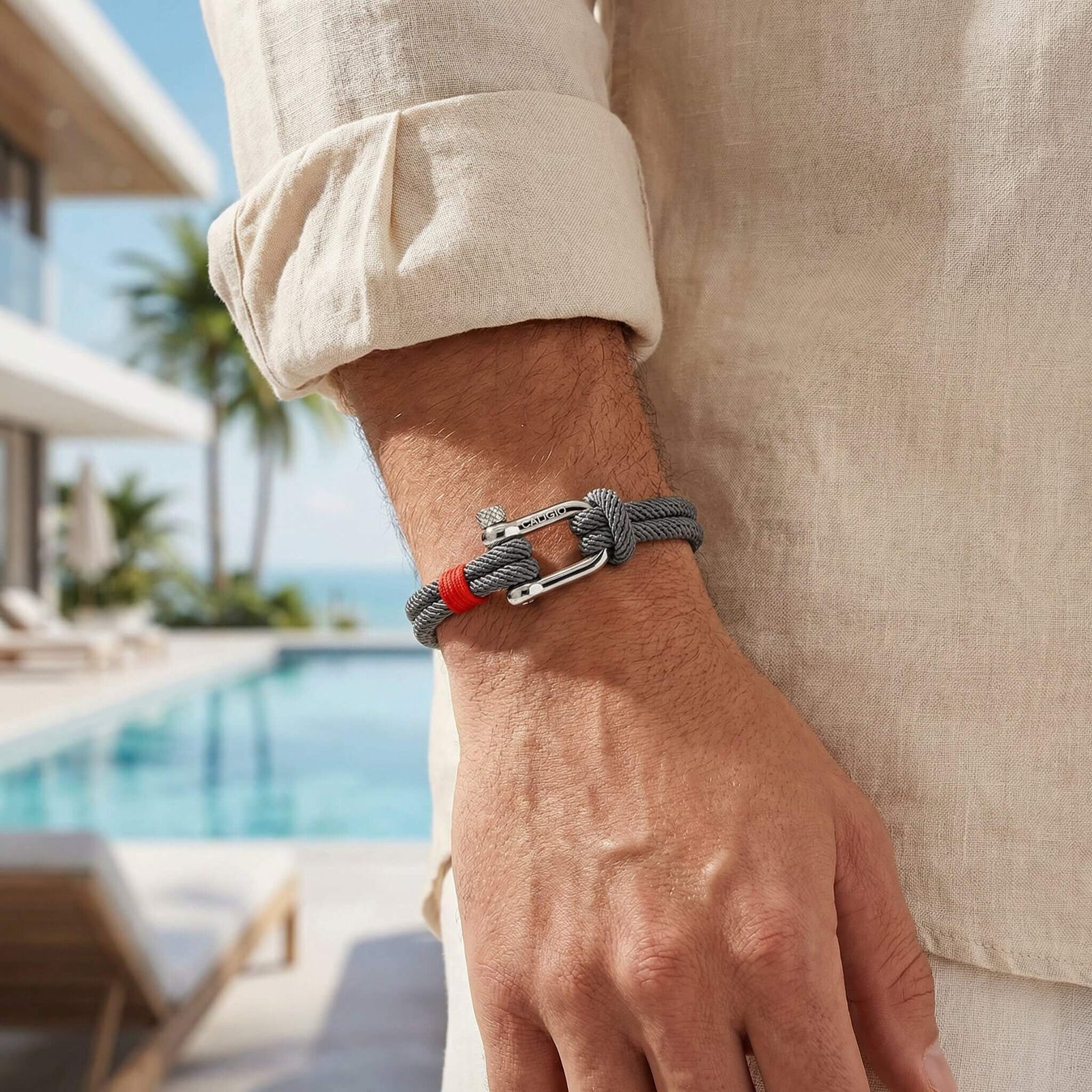 Fortune Grey Nylon Milan Rope Men's Bracelet | Caligio – CALIGIO