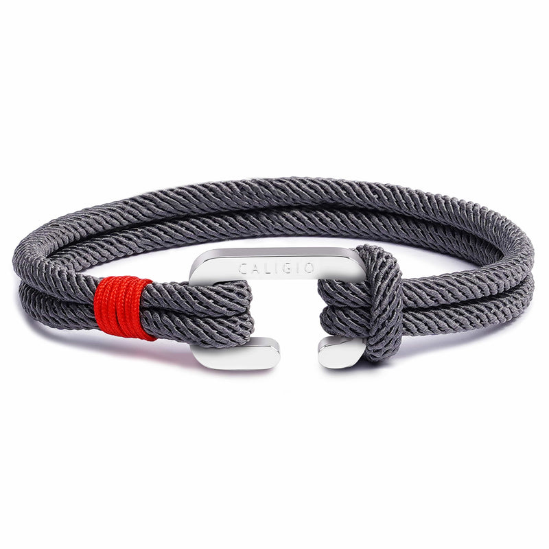 Men's Bracelets Bestseller - Hand-Crafted Fortune Grey by Caligio