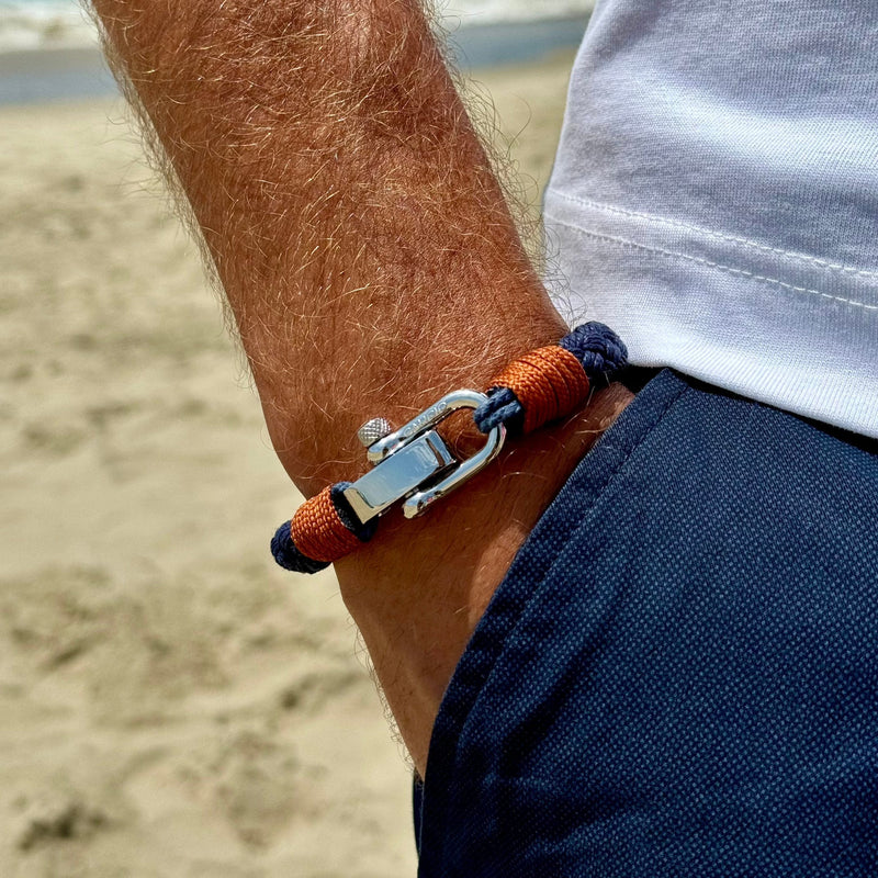caligio Caligio Men Bracelets Gio Navy Blue California-Designed Cotton Men’s Bracelet - Gio Navy Blue | Caligio small gift  cheap gift for men  shackle bracelet mens anchor bracelet