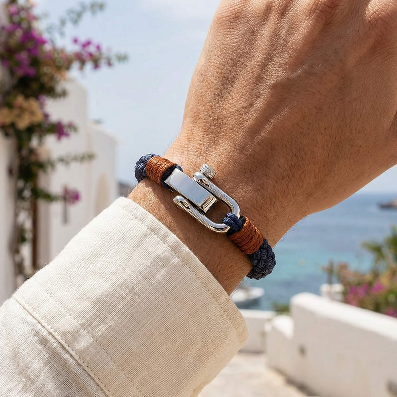 Gio Navy Blue Cotton Rope Men's Bracelet | Caligio – CALIGIO