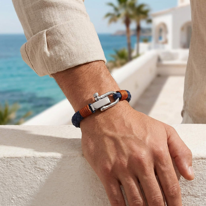 Gio Navy Blue Cotton Rope Men's Bracelet | Caligio – CALIGIO