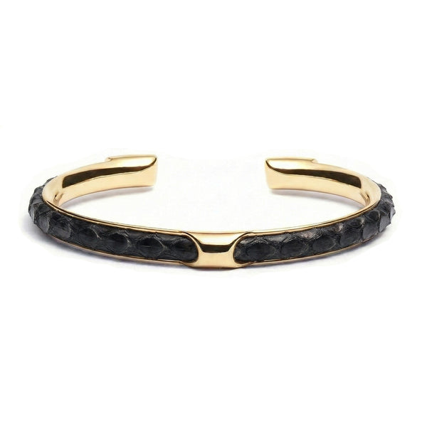 Gold-Tone Cuff Watch Bracelet with Black Pavé Serpent Accent Serpent Watch - Etsy main image 3