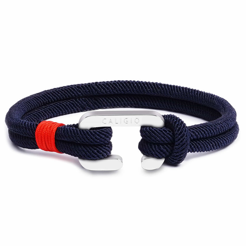 caligio Caligio Men Bracelets Fortune Navy Blue Medium [Up to 7.1"] / C-TYPE Blue Milan Rope Bracelet, Fortune Accessories Collection | Caligio small gift  cheap gift for men  shackle bracelet mens anchor bracelet