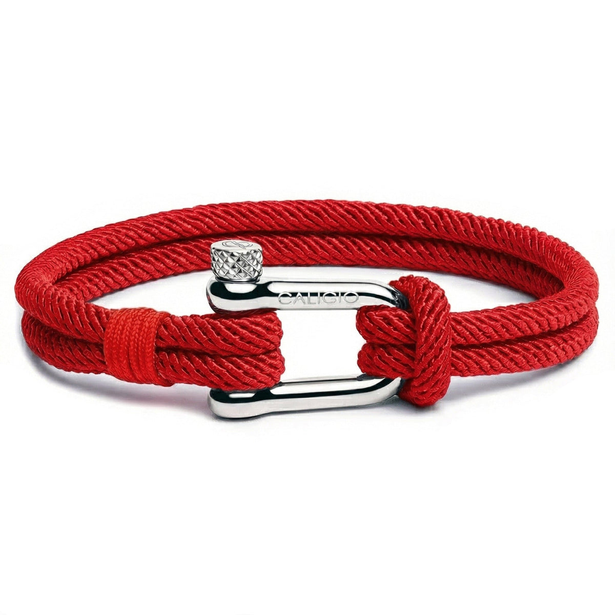 Fortune Red Wine modern red string bracelet for men marine grade rope 316L D-shackle Caligio reimagined protection
