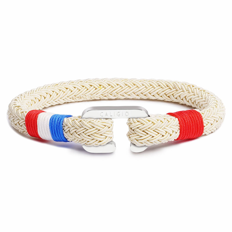 caligio Caligio Men Bracelets Nautical Cap Ferrat "Nylon Medium [Up to 7"] / C-TYPE The mix of Nylon Rope and French Spirit - Nautical Cap Ferrat Bracelet small gift  cheap gift for men  shackle bracelet mens anchor bracelet