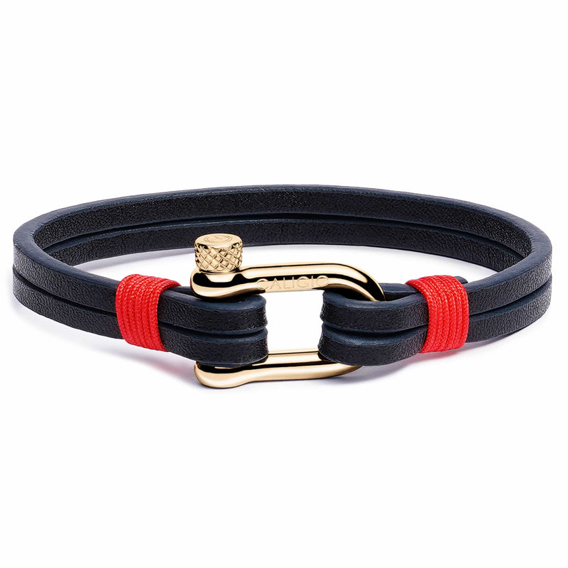 caligio Caligio Men Bracelets Egoist Black "Red Threads Buy Leather Bracelet - Egoist Black Red Threads by Caligio small gift  cheap gift for men  shackle bracelet mens anchor bracelet