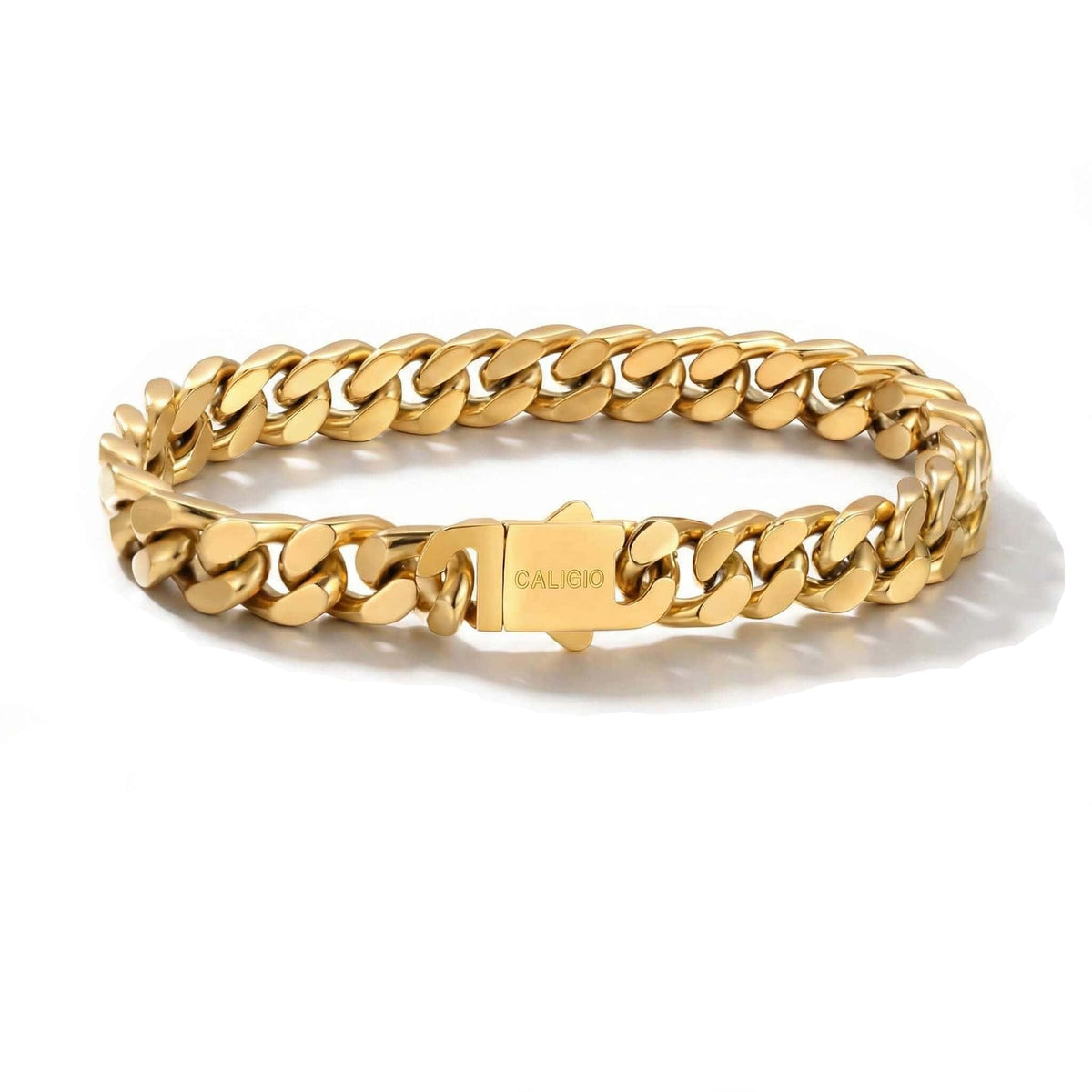 Miami Cuban Gold bracelet for men 316L stainless steel ion plated heavy link Caligio