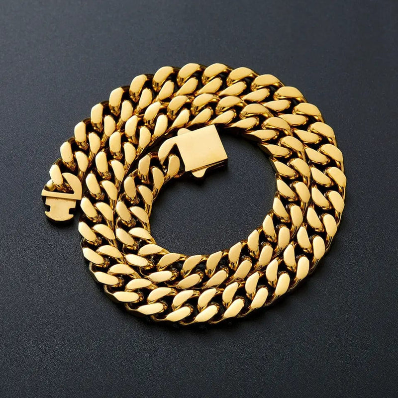 caligio Caligio Men Bracelets MIAMI CUBAN CHAIN GOLD LA Cuban Chain For Men, Golden Accessories | Caligio small gift  cheap gift for men  shackle bracelet mens anchor bracelet
