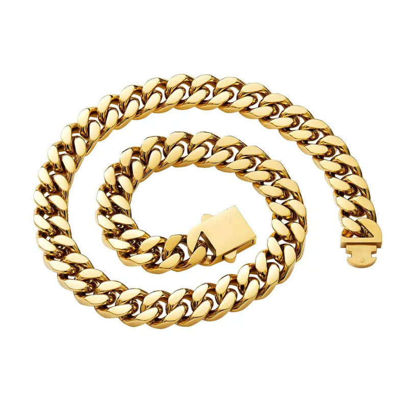 caligio Caligio Men Bracelets MIAMI CUBAN CHAIN GOLD LA Cuban Chain For Men, Golden Accessories | Caligio small gift  cheap gift for men  shackle bracelet mens anchor bracelet