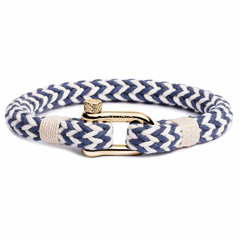 Buy Men's Bracelets Made of Cotton Nautical White and Blue