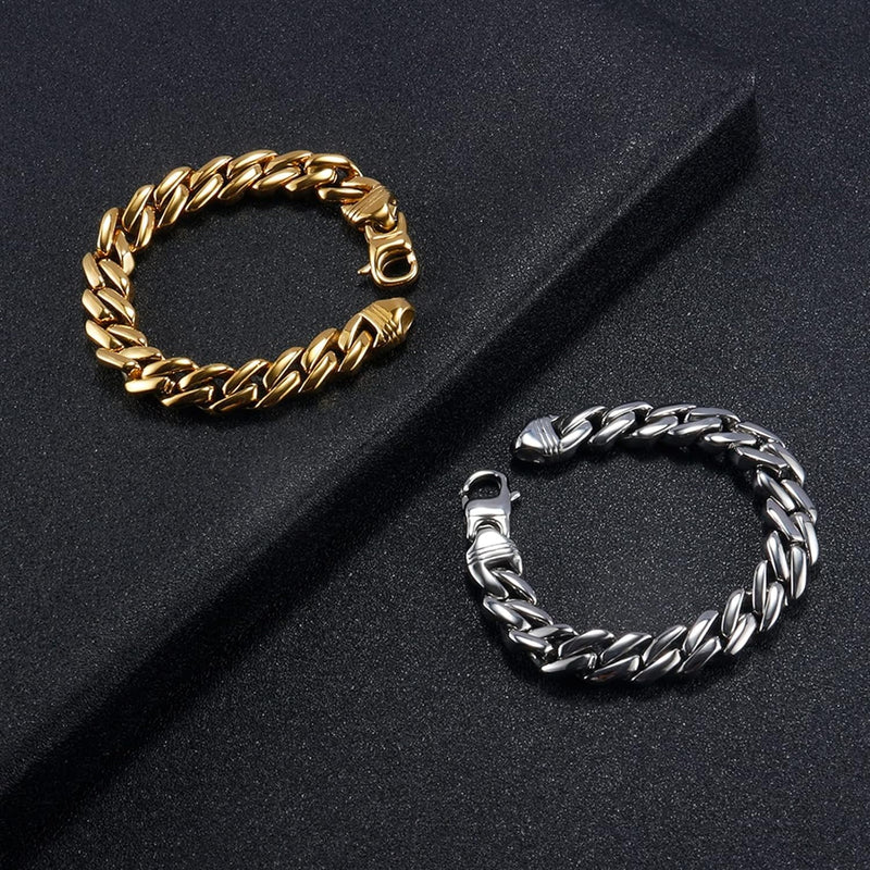 caligio Caligio Men Bracelets NY CUBAN BRACELET GOLD Miami Cuban Golden Bracelet, Cuban-Link Chain Bracelets | Caligio small gift  cheap gift for men  shackle bracelet mens anchor bracelet