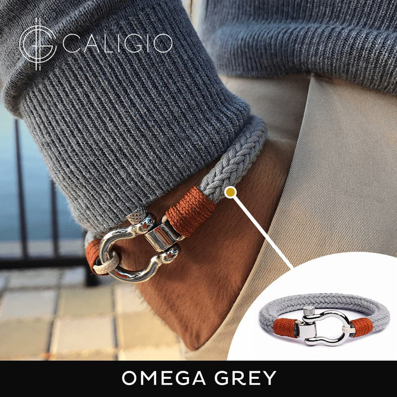 caligio Caligio Men Bracelets Omega and Gio Bracelet Bundle of Casual Cotton Accessories with a 40% OFF | Caligio small gift  cheap gift for men  shackle bracelet mens anchor bracelet