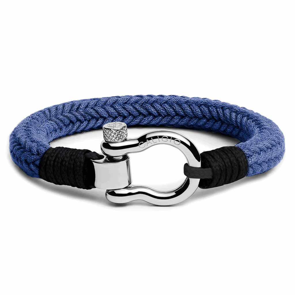 Omega Navy Blue Cotton Men's Bracelet | Caligio – CALIGIO