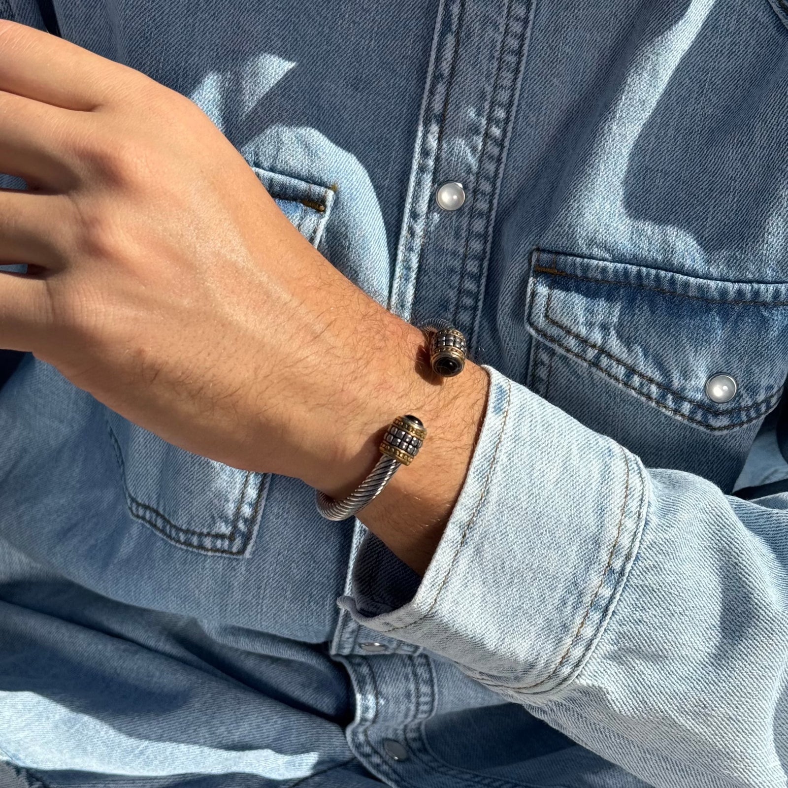Get Mens Titanium Bracelet Vintage Beta Cuff Bracelets by Caligio CALIGIO