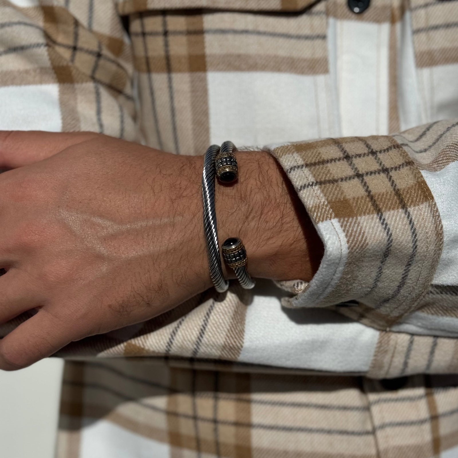 Get Mens Titanium Bracelet Vintage Beta Cuff Bracelets by Caligio CALIGIO