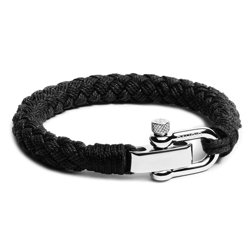 caligio Caligio XL Men Bracelets Gio Black XL PLUS SIZE [Up to 8.8"] XL size for Blue Cotton Rope Bracelet with Adjustable Screw Clasp small gift  cheap gift for men  shackle bracelet mens anchor bracelet