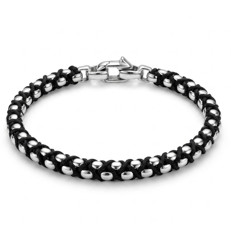 Black and Silver Box Chain Bracelet for Men | Caligio – CALIGIO