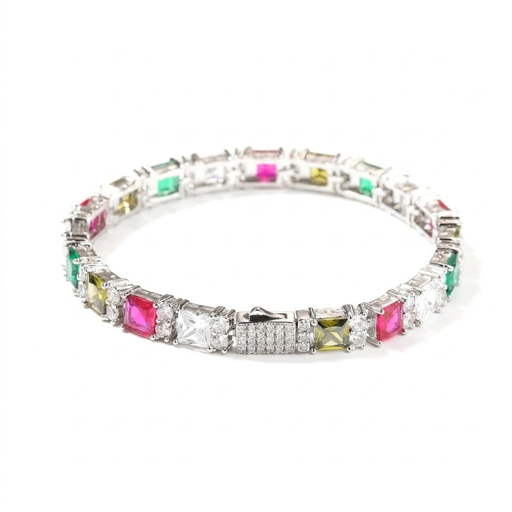 7mm Multicolor Tennis Bracelet for Men, CZ | Caligio – CALIGIO