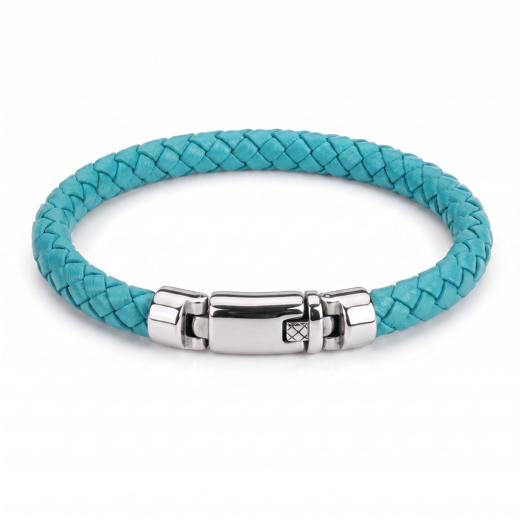 Legacy Turquoise XL Braided Leather Bracelet | Caligio – CALIGIO