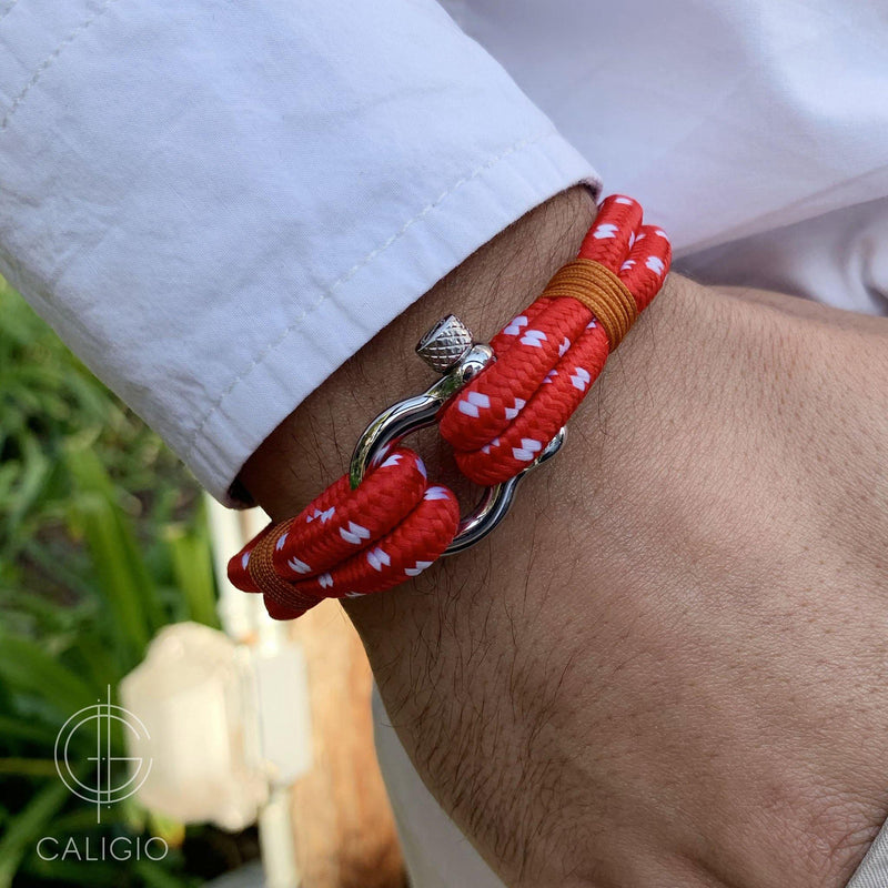 caligio Binate Bracelets Binate Red "Dotted