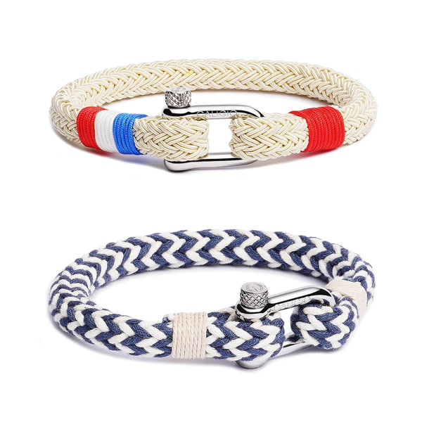 caligio Bundle Bracelets Nautical White & Blue and Cap Ferrat