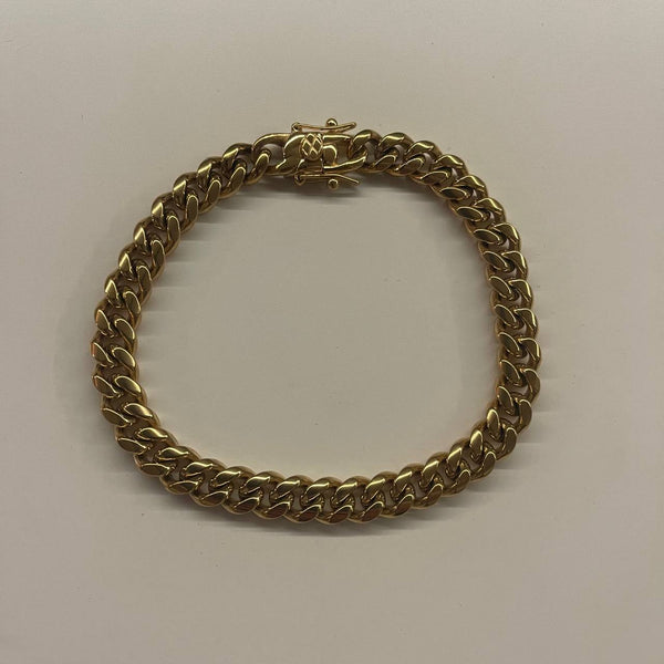 caligio Caligio Bracelets GOLD CUBAN BRACELET 6mm Large [Up to 8] Buy Stone Bracelets with Finest Leather - Prime Black Beads | Caligio small gift  cheap gift for men  shackle bracelet mens anchor bracelet