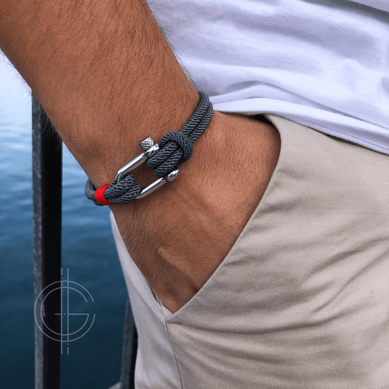 caligio Caligio Men Bracelets Fortune Grey Men’s Bracelets Bestseller - Hand-Crafted Fortune Grey by Caligio small gift  cheap gift for men  shackle bracelet mens anchor bracelet