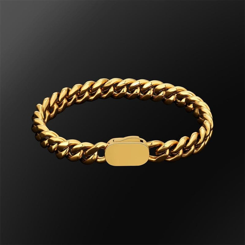 caligio Caligio Men Bracelets LA CUBAN BRACELET GOLD LA Cuban Golden Bracelet, Cuban-Link Chain Bracelets | Caligio small gift  cheap gift for men  shackle bracelet mens anchor bracelet