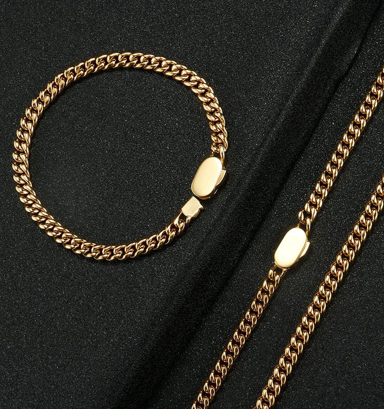caligio Caligio Men Bracelets LA CUBAN BRACELET GOLD LA Cuban Golden Bracelet, Cuban-Link Chain Bracelets | Caligio small gift  cheap gift for men  shackle bracelet mens anchor bracelet