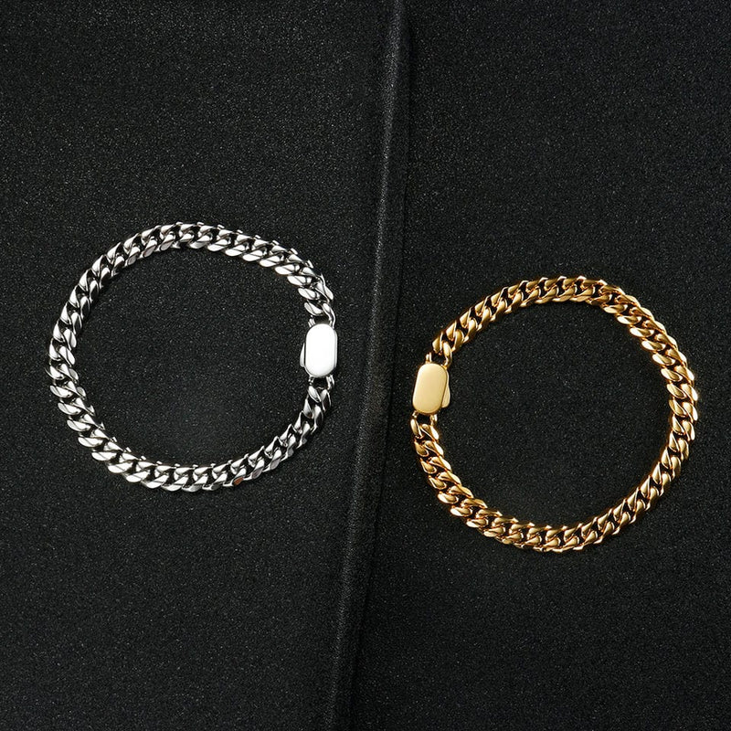 caligio Caligio Men Bracelets LA CUBAN BRACELET GOLD LA Cuban Golden Bracelet, Cuban-Link Chain Bracelets | Caligio small gift  cheap gift for men  shackle bracelet mens anchor bracelet