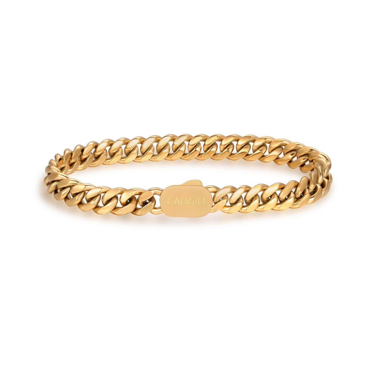 LA Cuban Bracelet Gold mens 316L stainless steel 8mm West Coast California Caligio