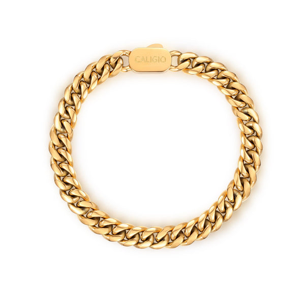 caligio Caligio Men Bracelets LA CUBAN BRACELET GOLD LA Cuban Golden Bracelet, Cuban-Link Chain Bracelets | Caligio small gift  cheap gift for men  shackle bracelet mens anchor bracelet