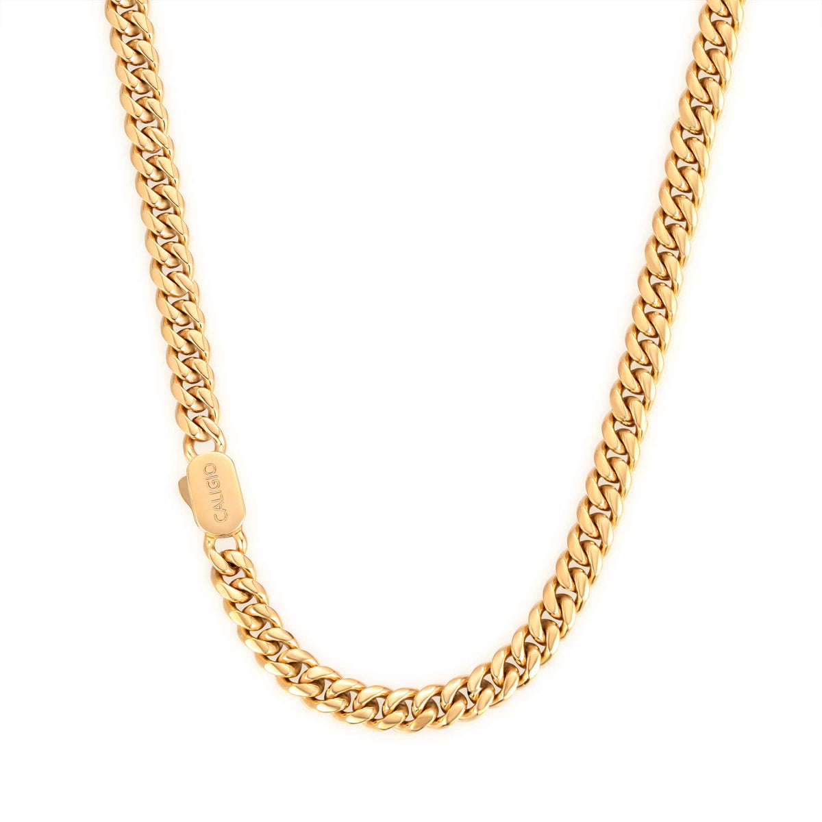 LA Cuban Chain Gold mens 316L stainless steel ion plated 8mm California Caligio