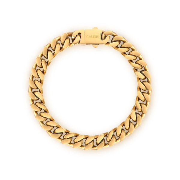 caligio Caligio Men Bracelets MIAMI CUBAN BRACELET GOLD Miami Cuban Golden Bracelet, Cuban-Link Chain Bracelets | Caligio small gift  cheap gift for men  shackle bracelet mens anchor bracelet