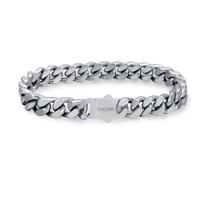 Men's Sterling Silver Six True Words Mantra Rectangle Link Chain Bracelet -  Jewelry1000.com