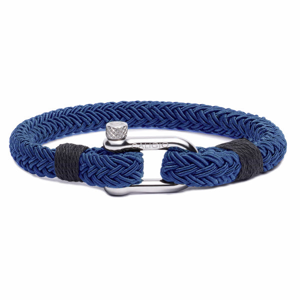 caligio Caligio Men Bracelets Nautical Blue "Nylon Buy Men’s Nylon Bracelet - Nautical Blue Nylon by Caligio small gift  cheap gift for men  shackle bracelet mens anchor bracelet