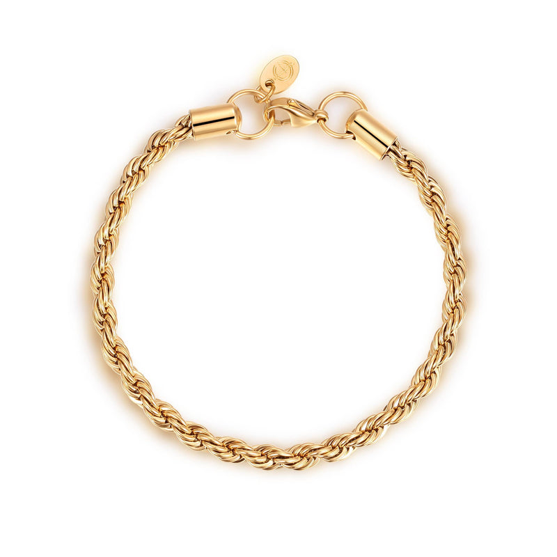 Men Gold Bracelet with Cuban Links, 18 KT Yellow Gold Plated, Custom N –  Danahm