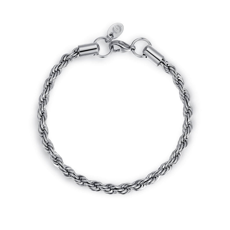 caligio Caligio Men Bracelets ROPE BRACELET SILVER Rope Silver Bracelet For Men, Golden Accessories | Caligio small gift  cheap gift for men  shackle bracelet mens anchor bracelet