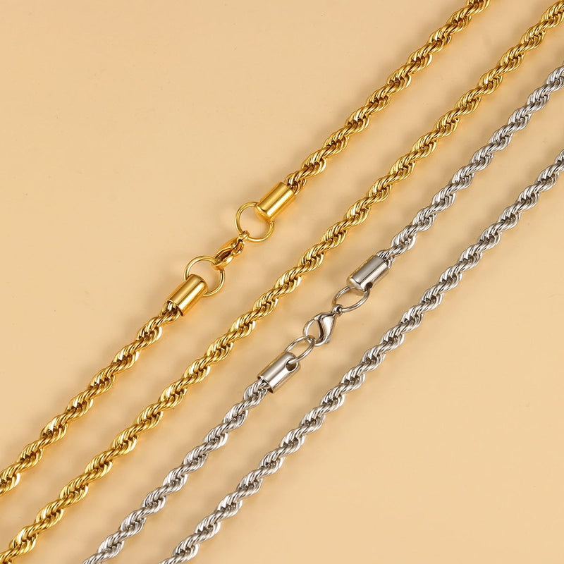 Rope Chain For Men, Golden Accessories